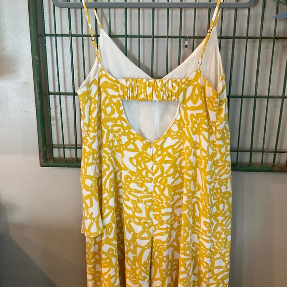Anthropologie Maeve Yellow White Goldenrod Britany  Jumpsuit Sz12 EUC - Picture 7 of 9